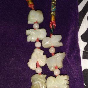 Lucky Green Jade 12 animal zodiac tassel